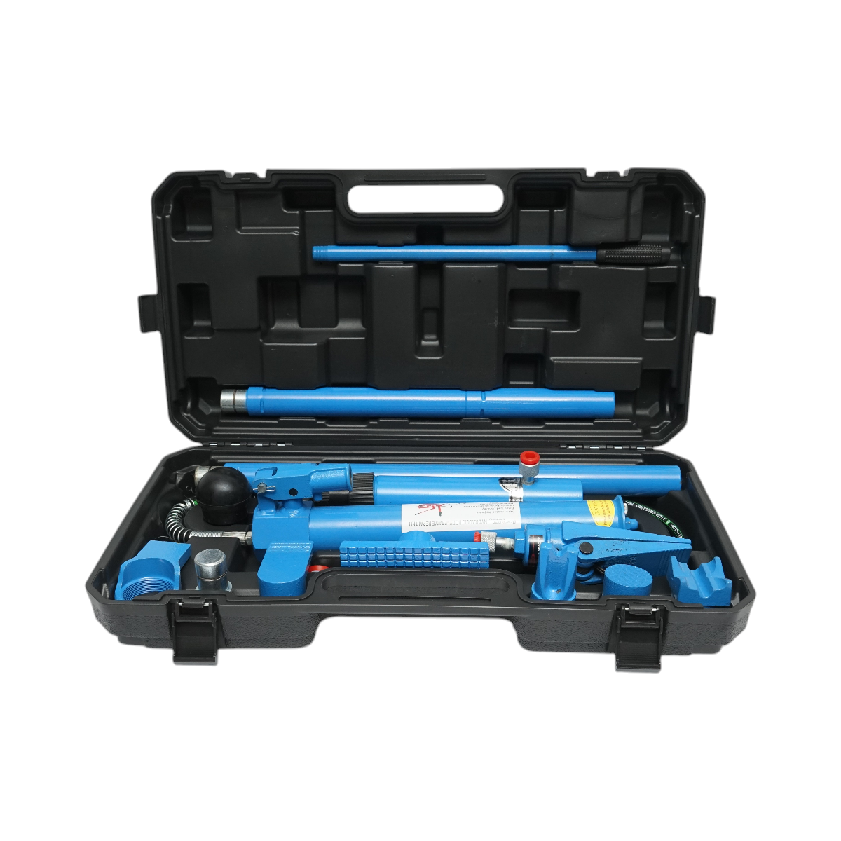 Presa hidraulica pentru lucrari de tinichigerie, capacitate 10 Tone, presiune pompa 53.2 MPa, inaltime minima cilindru 244 mm, cursa piston 95 mm, ridicare 135 mm, volum ulei 550 ml