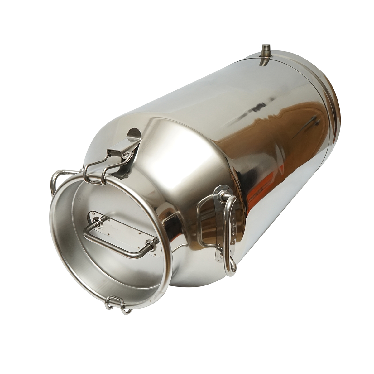 Bidon inox pentru lapte 50L cu capac si robinet pentru aparat de muls vaci Breckner Germany