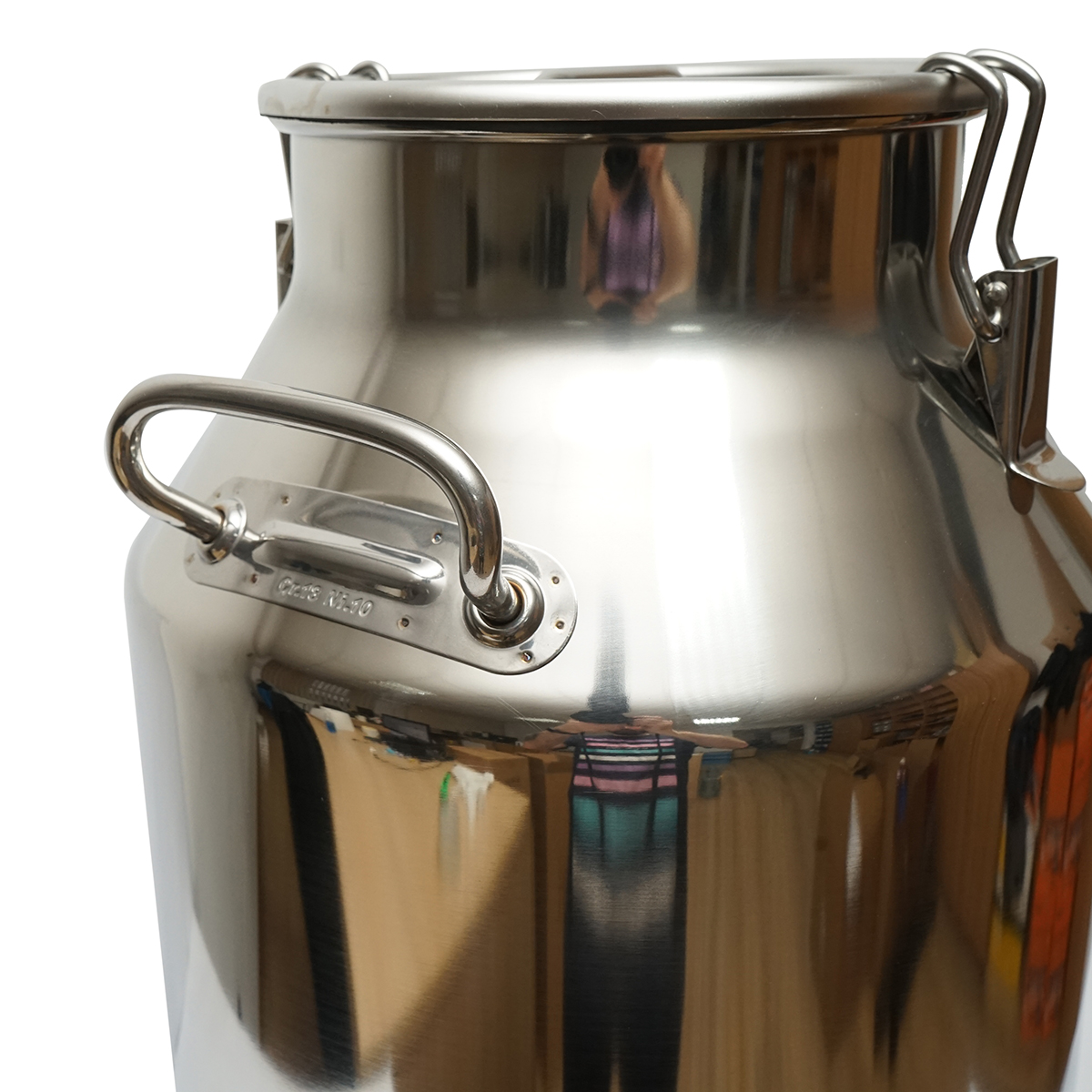 Bidon inox pentru lapte 50L cu capac si robinet pentru aparat de muls vaci Breckner Germany