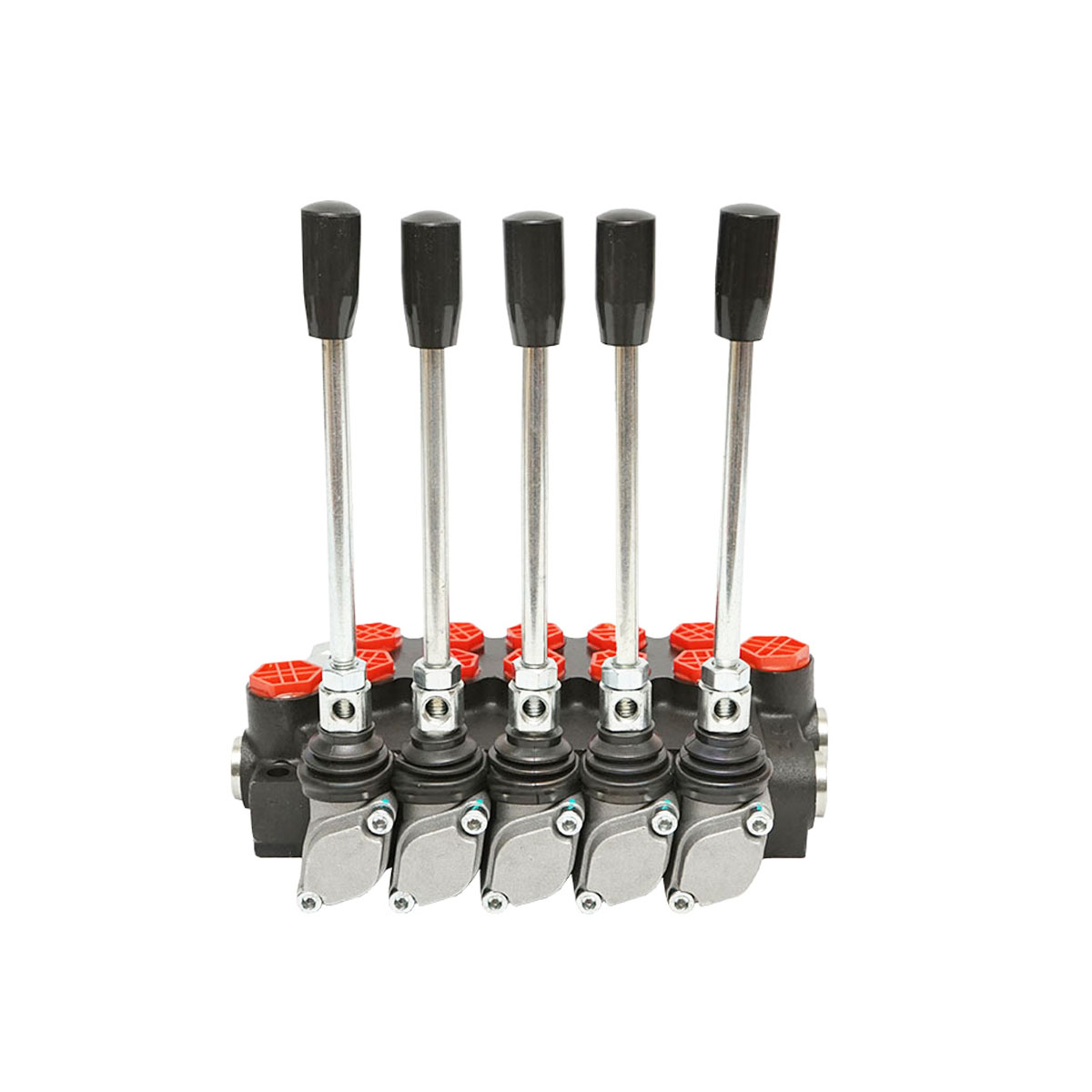 Distribuitor hidraulic cu 5 manete debit 40L/min cu levier si reductie incluse -15 /+80 Breckner Germany