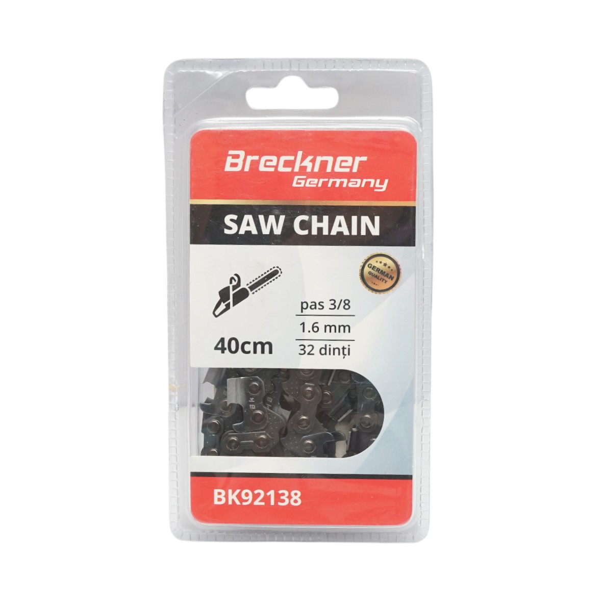 Lant drujba Breckner Germany pas 3/8, 32 dinti, latime canal 1.6 mm, lungime 400 mm