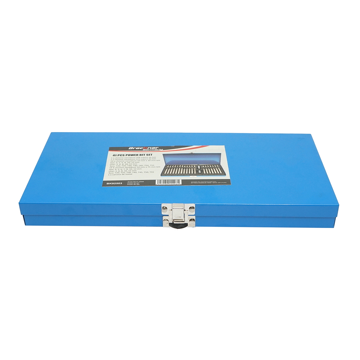 Trusa imbus si biti Torx, Hex si Spline 41 piese Breckner Germany, Chrome Vanadium, suport biti 3/8 si 1/2, biti 10x30 mm si 10x75 mm, carcasa metal