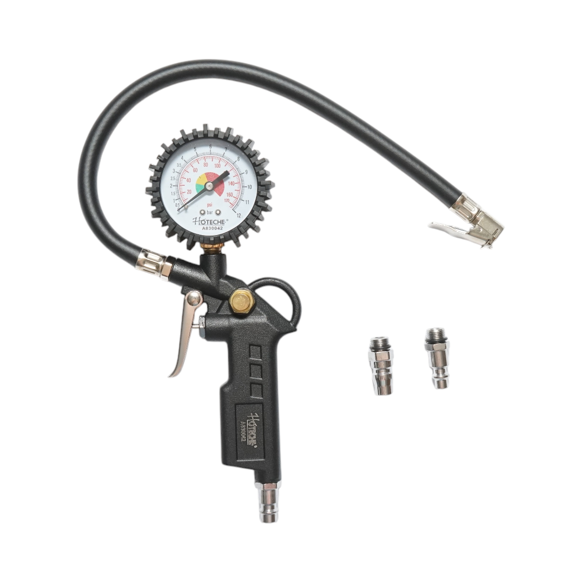 Pistol umflat roti cu furtun si manometru mecanic 0-12 bar Hoteche