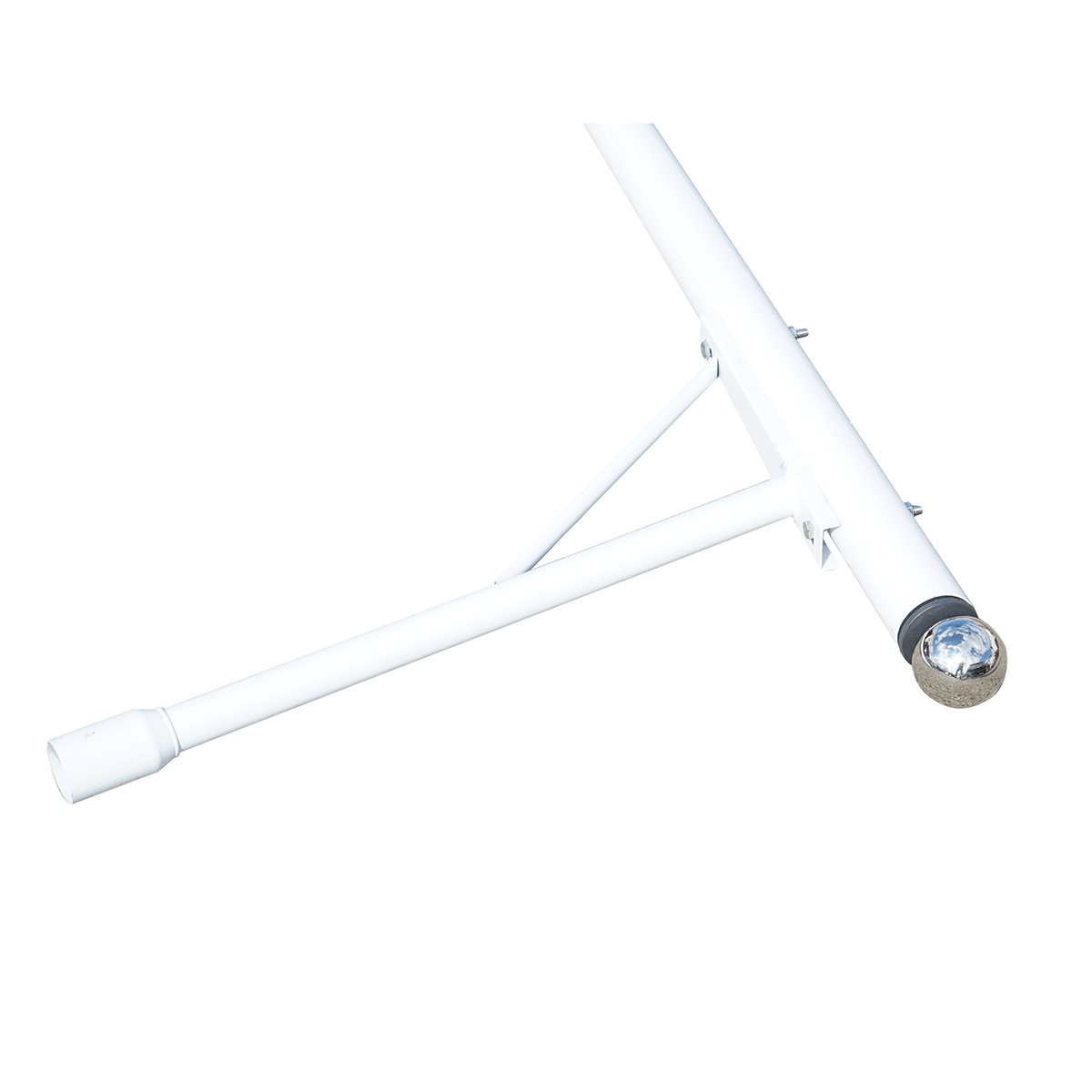 Stalp iluminat 5 m din otel galvanizat 2.5 mm, conic, cu brat orizontal 750 mm si flansa montare beton 250x250x10 mm (interior 60-130 mm)