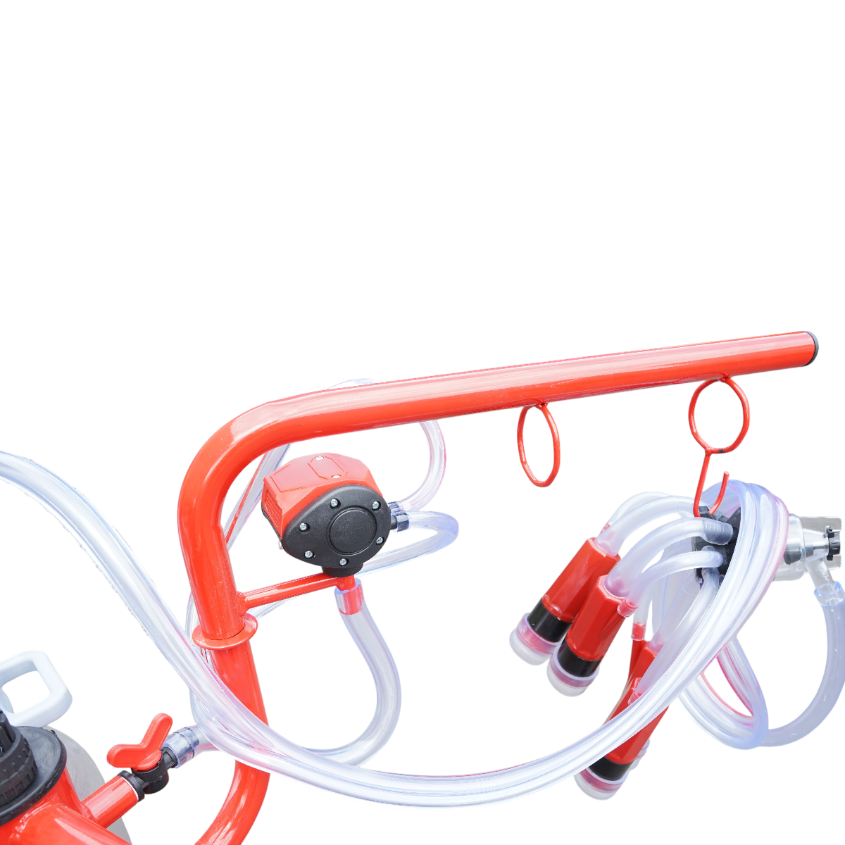 Aparat de muls vaci 2 posturi Breckner Germany, bidon aluminiu 40L, pompa vid 0,55 kW, 180-200 L/min, 110/220V, sasiu 110x35x78 cm, 43,5 kg