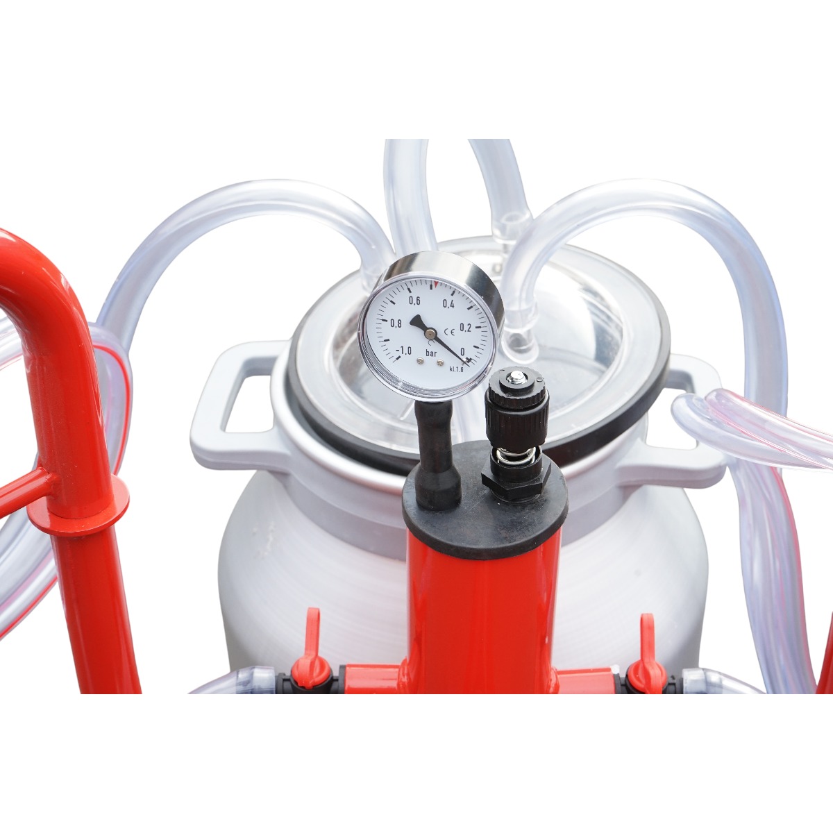 Aparat de muls vaci 2 posturi Breckner Germany, bidon aluminiu 40L, pompa vid 0,55 kW, 180-200 L/min, 110/220V, sasiu 110x35x78 cm, 43,5 kg