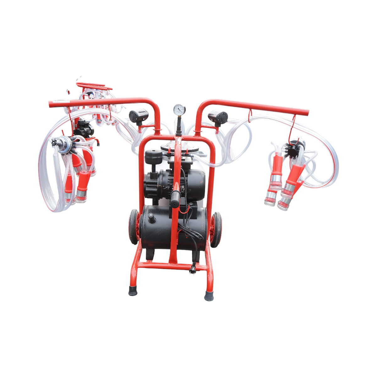 Aparat de muls vaci 2 posturi, cupa aluminiu 40L, pompa uscata Breckner Germany 0.55kW, 180-200 L/min, rezervor vid 18L, 220/110V