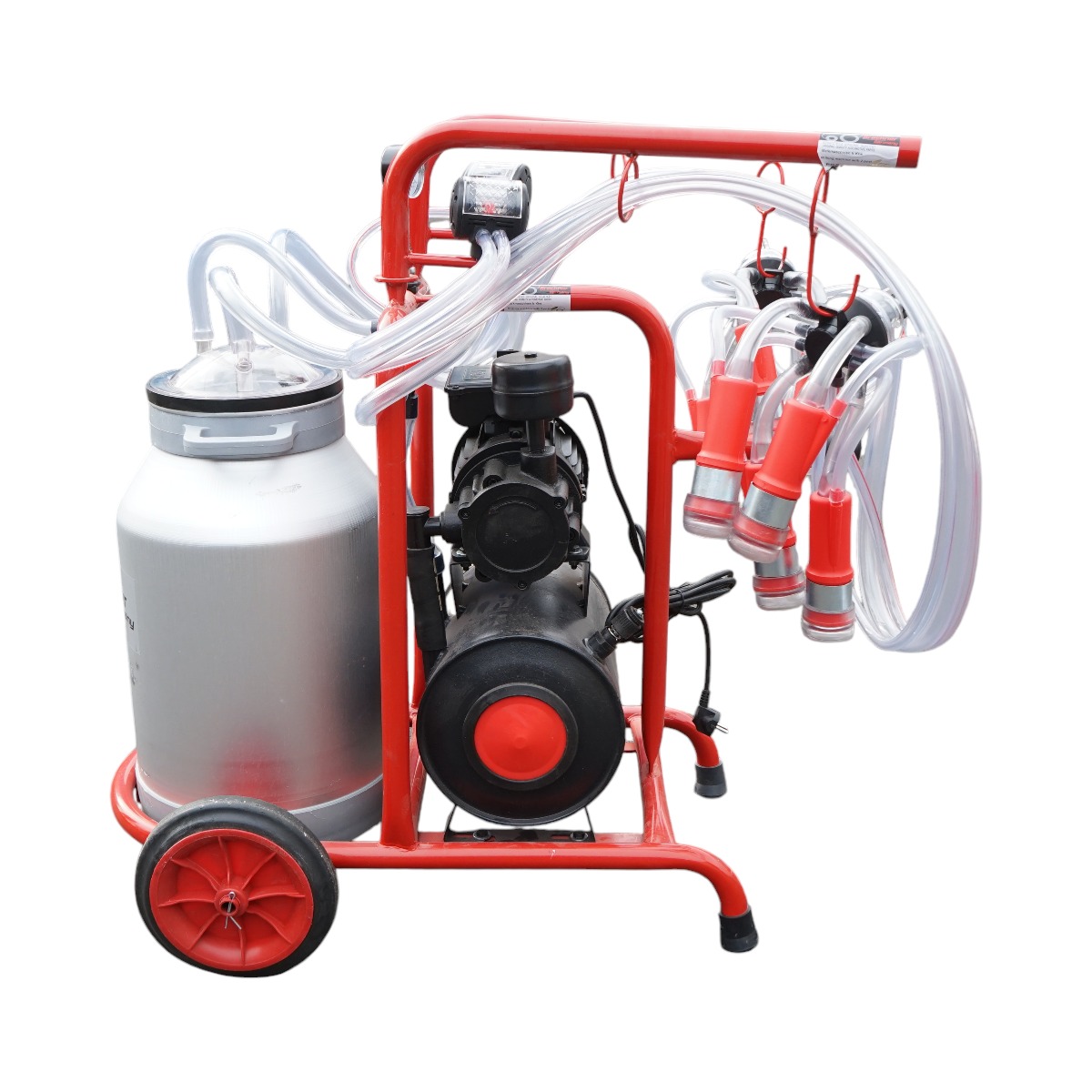 Aparat de muls vaci 2 posturi, cupa aluminiu 40L, pompa uscata Breckner Germany 0.55kW, 180-200 L/min, rezervor vid 18L, 220/110V