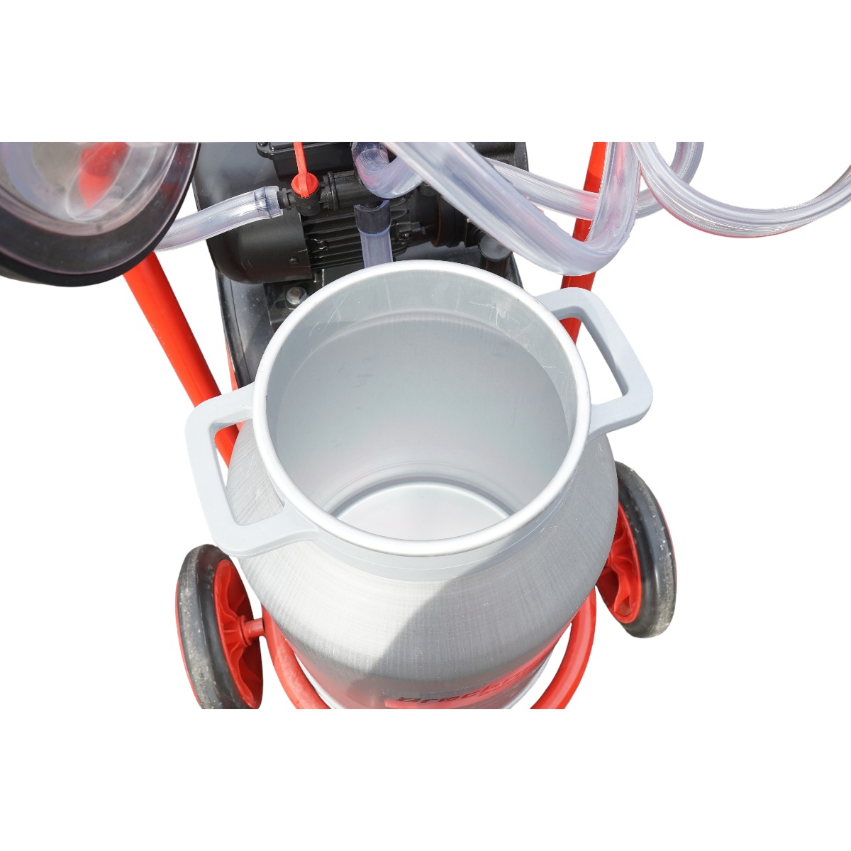 Aparat de muls vaci 2 posturi, cupa aluminiu 40L, pompa uscata Breckner Germany 0.55kW, 180-200 L/min, rezervor vid 18L, 220/110V