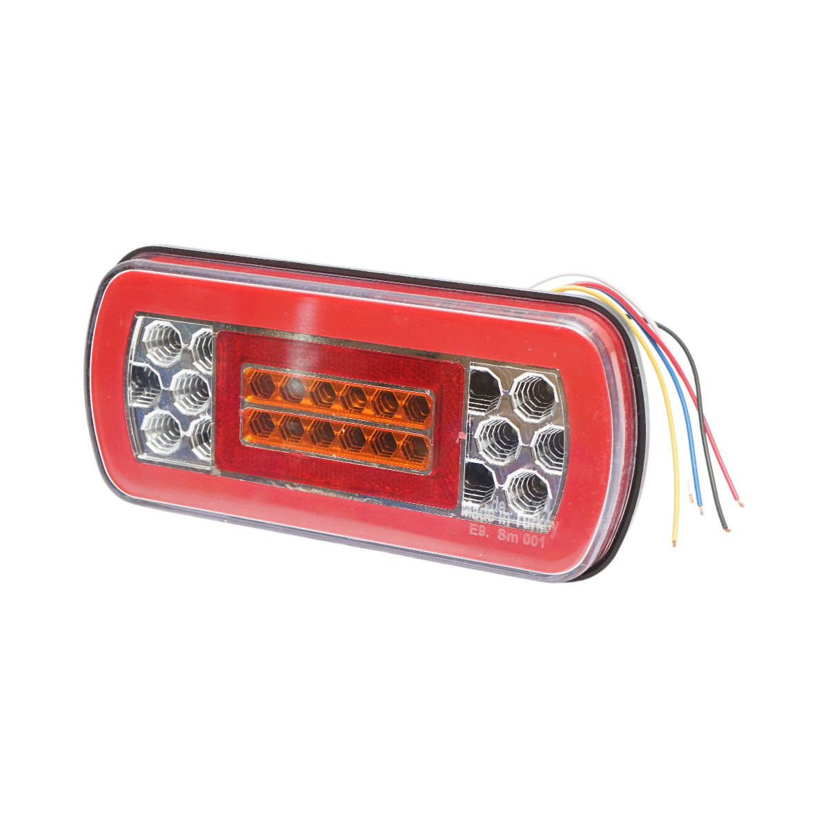 Lampa stop spate LED 12V dreptunghiulara 230x105x55mm Breckner Germany, montaj stanga/dreapta, distanta gauri prindere 150mm, surub fixare M6