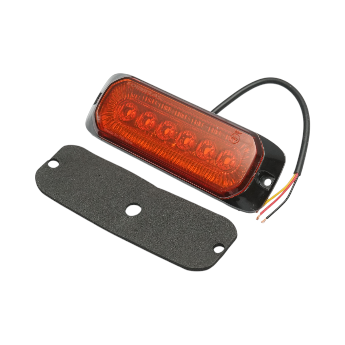 Lampa laterala stroboscopica LED galbena 12-24V, 9 functii, 24 LED-uri, 132x46x19mm, distanta suruburi 122mm, FR1287
