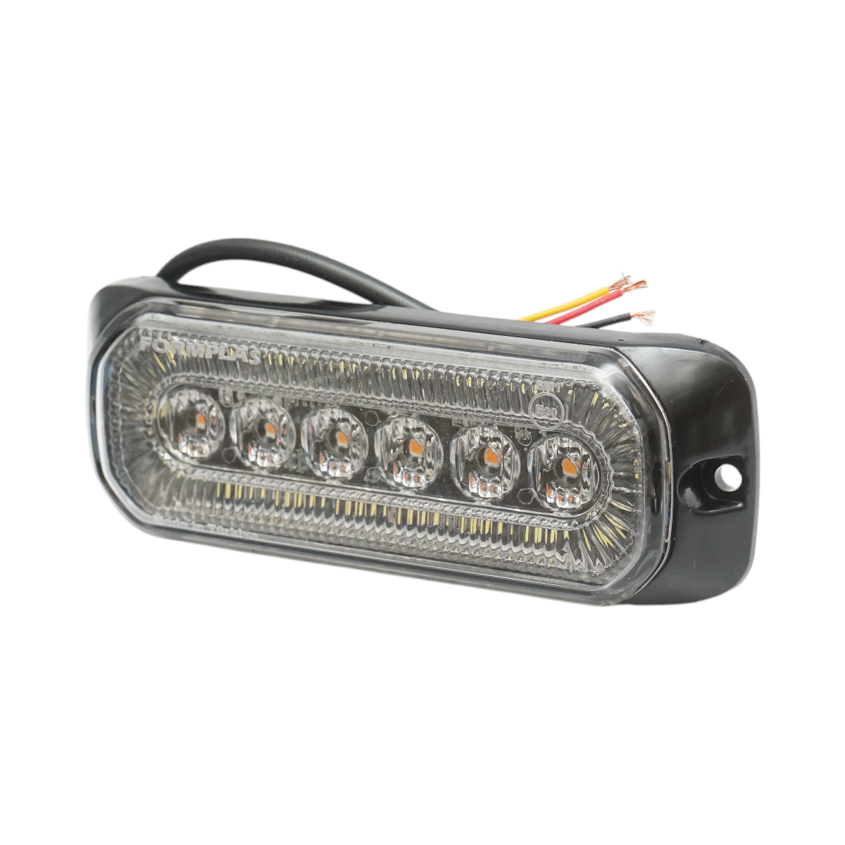 Lampa laterala stroboscopica LED 12-24V galben-alb, 9 functii, 24 LED-uri, 132x46x19 mm, distanta suruburi 122 mm, FR1287