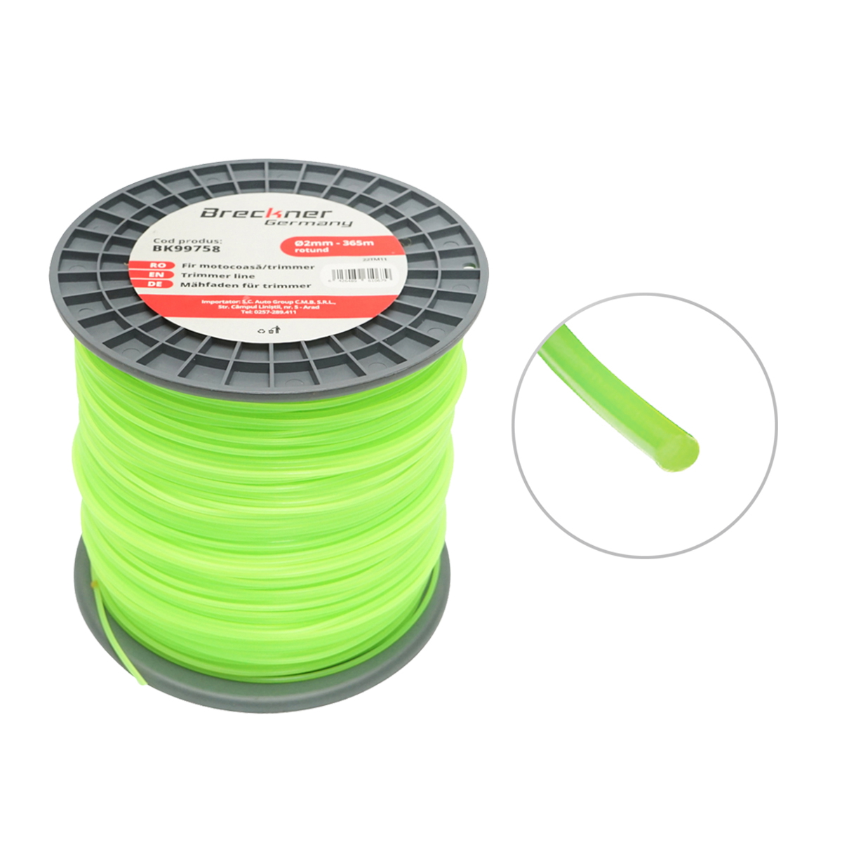 Fir rotund pentru motocoasa Breckner Germany, grosime 2 mm, lungime 365 m