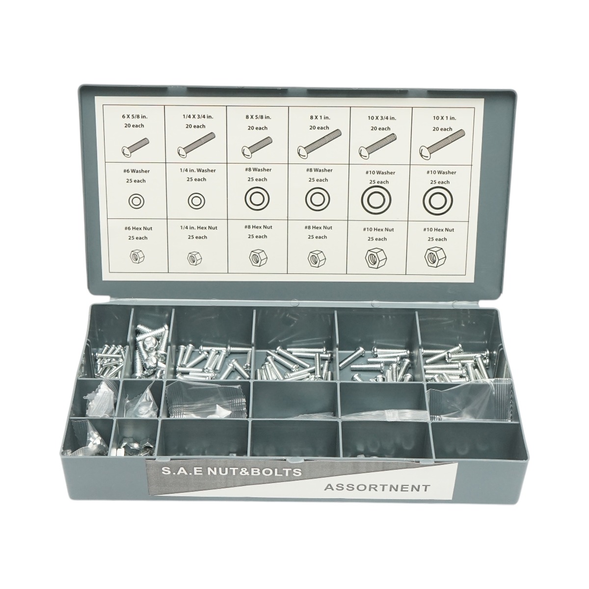 Trusa suruburi pentru lemn, metrice si inch, cu piulite si saibe, 1200 piese