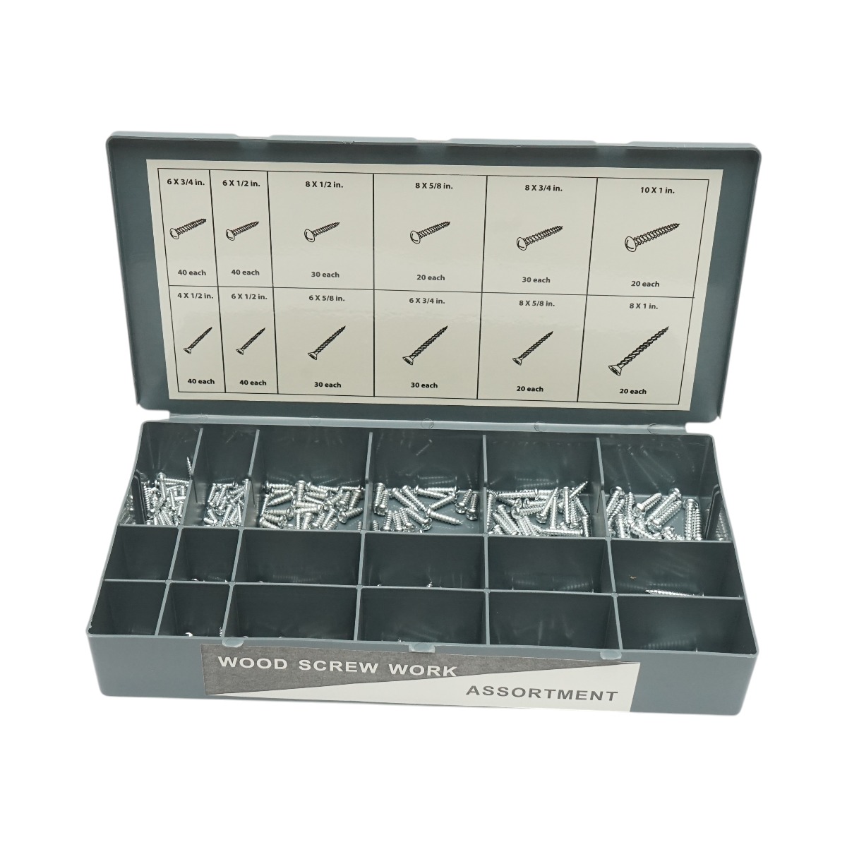 Trusa suruburi pentru lemn, metrice si inch, cu piulite si saibe, 1200 piese