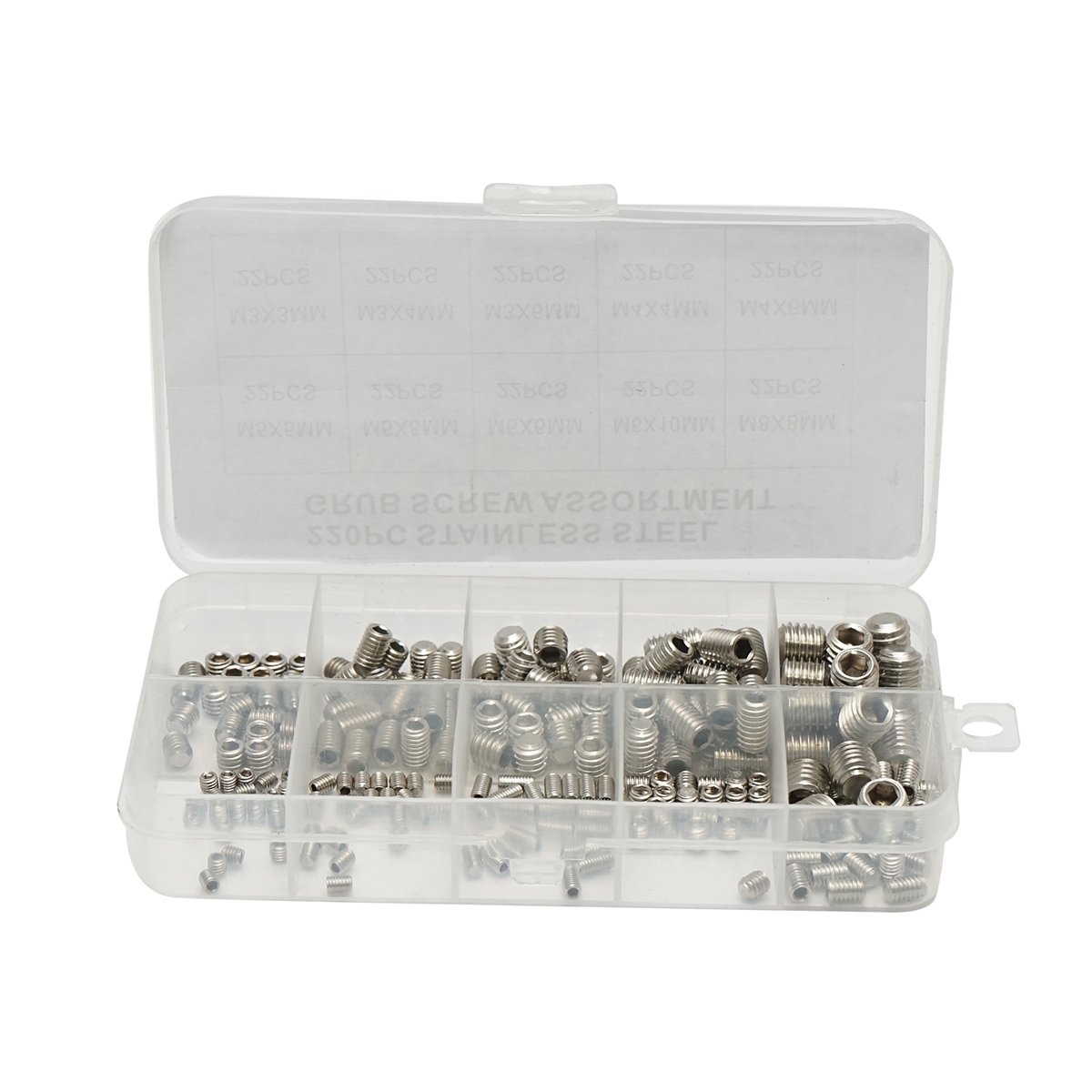 Trusa stifturi filetate fara cap cu imbus M3-M8 220 piese