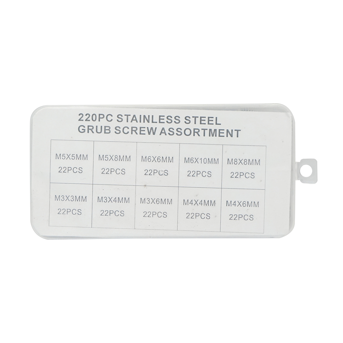 Trusa stifturi filetate fara cap cu imbus M3-M8, 220 piese