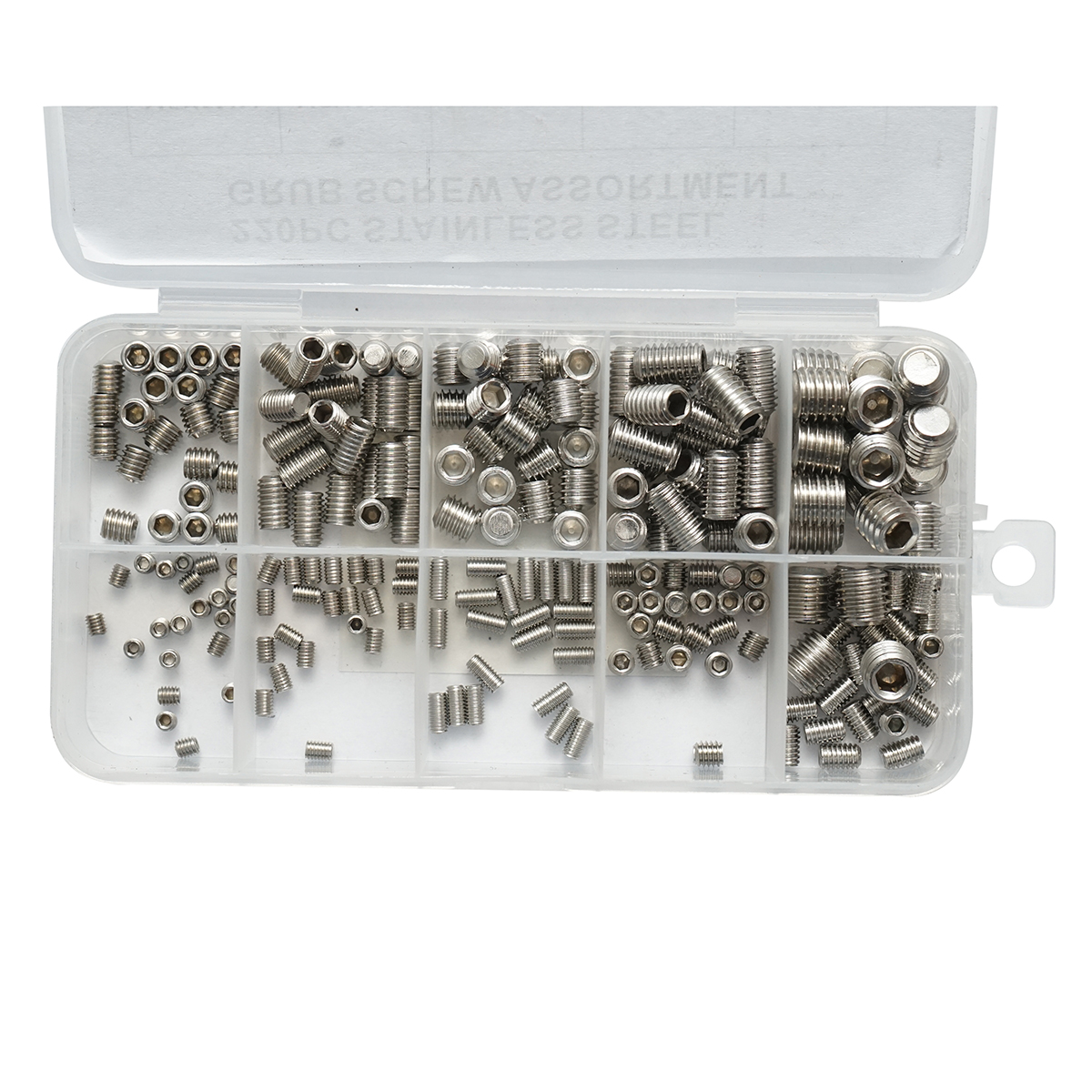 Trusa stifturi filetate fara cap cu imbus M3-M8, 220 piese