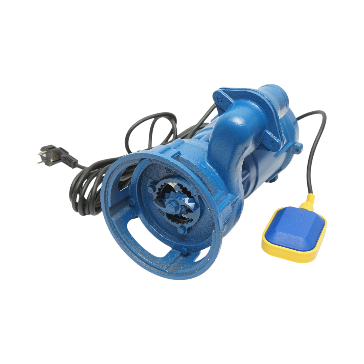 Pompa apa murdara submersibila cu flotor si tocator Breckner Germany WQDS15-8-0.55F, 550W (0.75CP), 220V 50Hz, debit 233 l/min (14 m3/h), H max 8m, 2860 RPM, corp fonta, cablu 7m