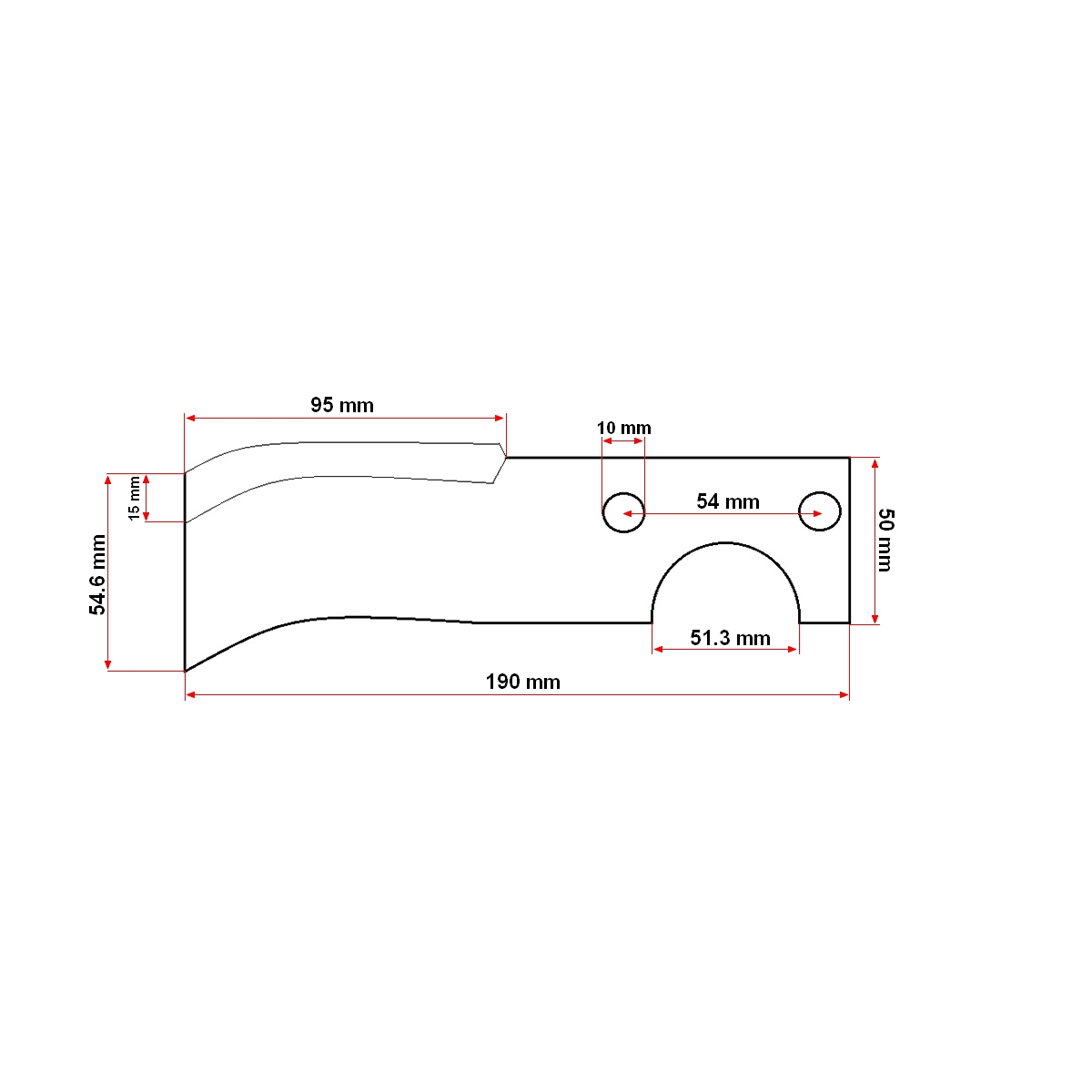 Cutit stanga pentru freza RTS70