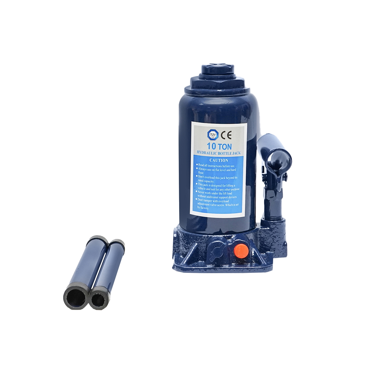 Cric hidraulic tip piston 10 T, inaltime 200-395 mm, diametru 80 mm, cap 34 mm, talpa 120/112 mm, teava 175 mm x2, greutate 2.7 kg