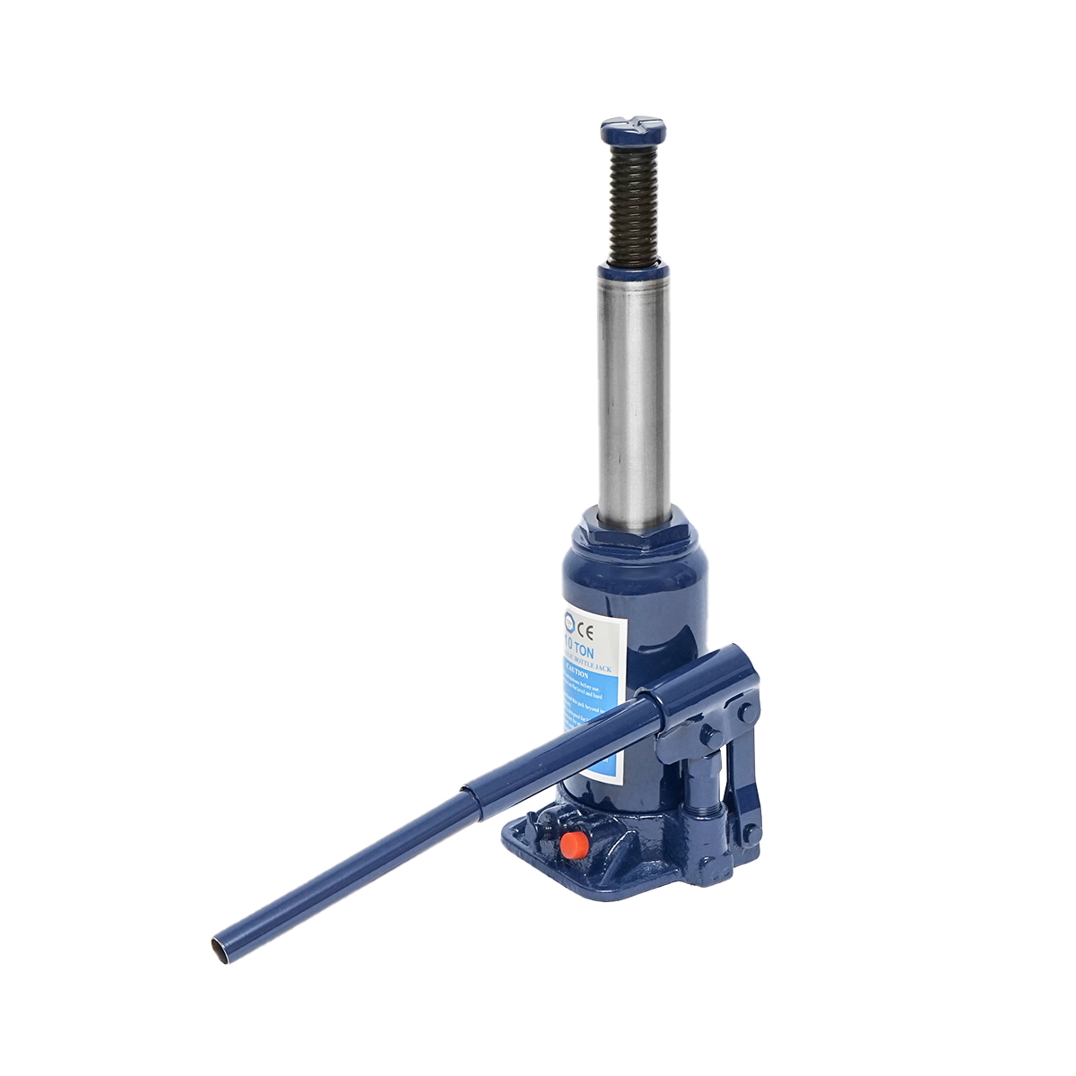 Cric hidraulic tip piston 10 T, inaltime 200-395 mm, diametru 80 mm, cap 34 mm, talpa 120/112 mm, teava 175 mm x2, greutate 2.7 kg