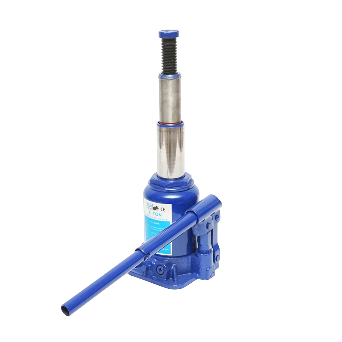 Cric hidraulic cu piston dublu 6 T, inaltime 170-417 mm, diametru 89 mm, talpa 129/120 mm, cap sustinere 30 mm, greutate 5.4 kg