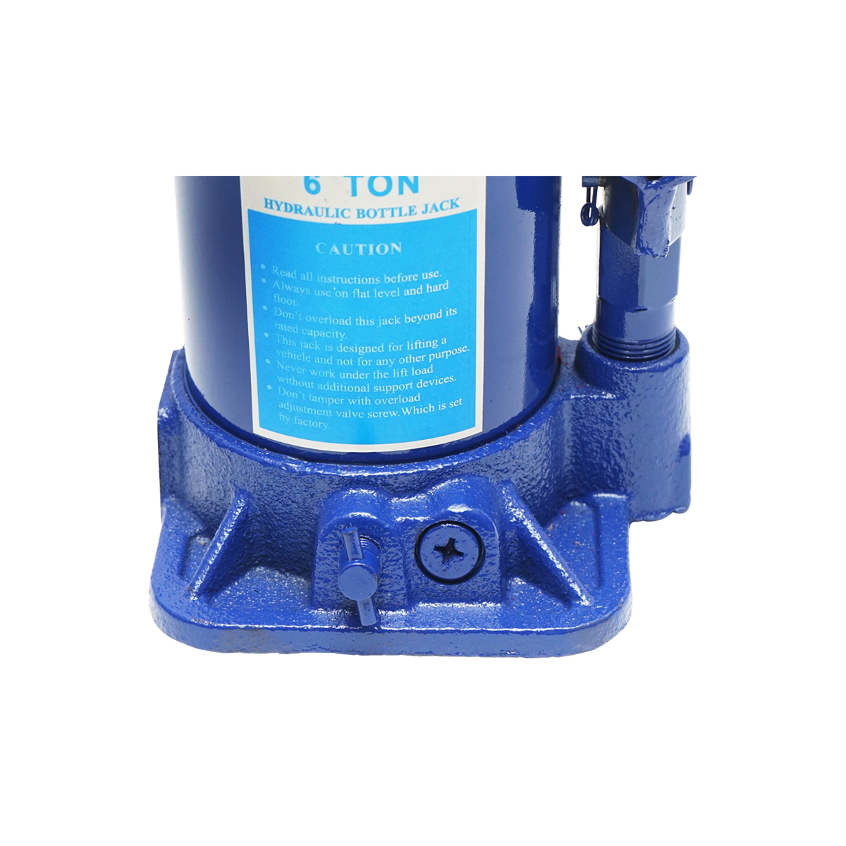 Cric hidraulic cu piston dublu 6 T, inaltime 170-417 mm, diametru 89 mm, talpa 129/120 mm, cap sustinere 30 mm, greutate 5.4 kg