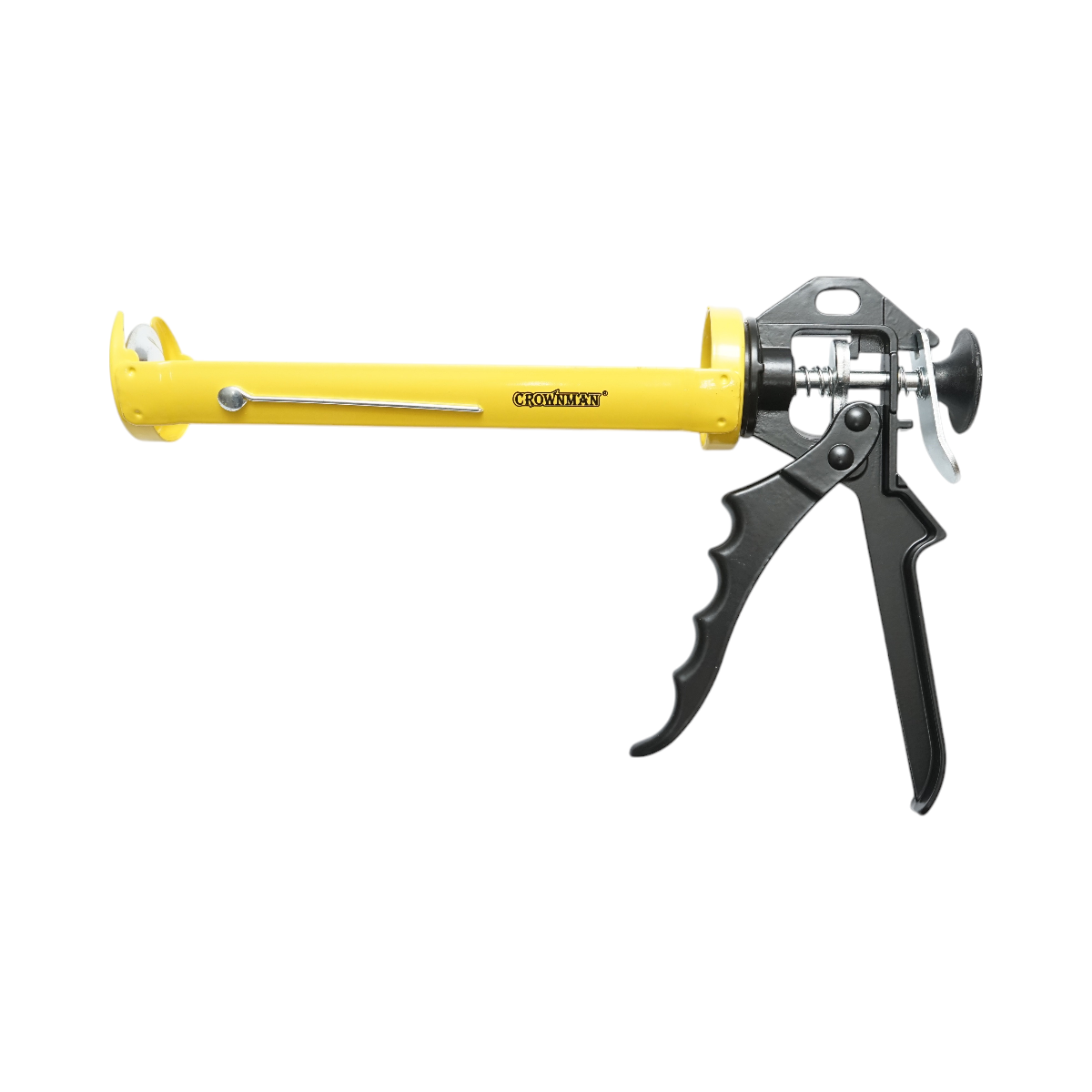 Pistol tub silicon profesional CROWNMAN 225 mm, aluminiu + otel, compatibil tub 215 mm (280-310 ml), forta impingere 1500N