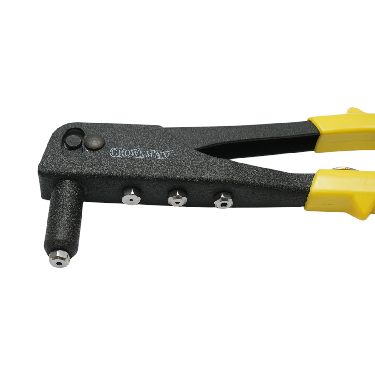 Cleste popnituri CROWNMAN profesional, otel 250 mm (10 inch), 4 capete interschimbabile 2.4/3.2/4.0/4.8 mm, maner cauciucat