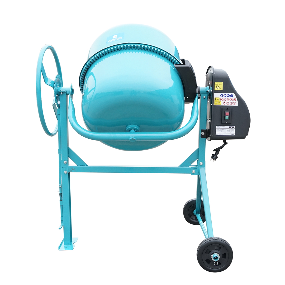 Betoniera 550 W 230 V/50 Hz, cuva 140 L (capacitate lucru 105 L), pinion si coroana din fonta, 48 Kg