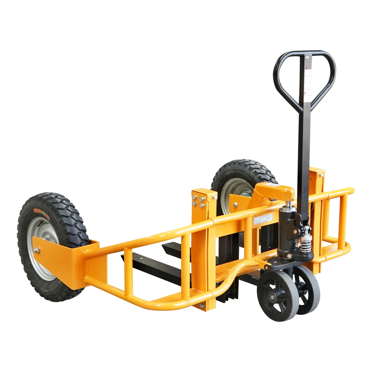 Transpalet pentru teren accidentat, sarcina maxima 1T, lungime furci 800mm