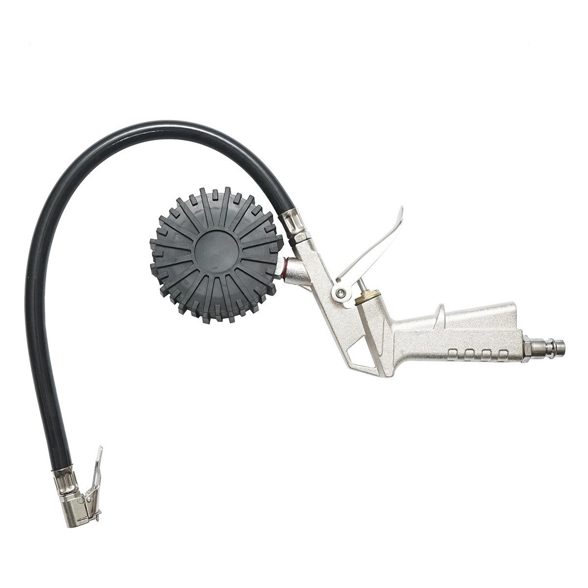 Pistol umflat roti cu furtun si manometru mecanic, protectie de cauciuc