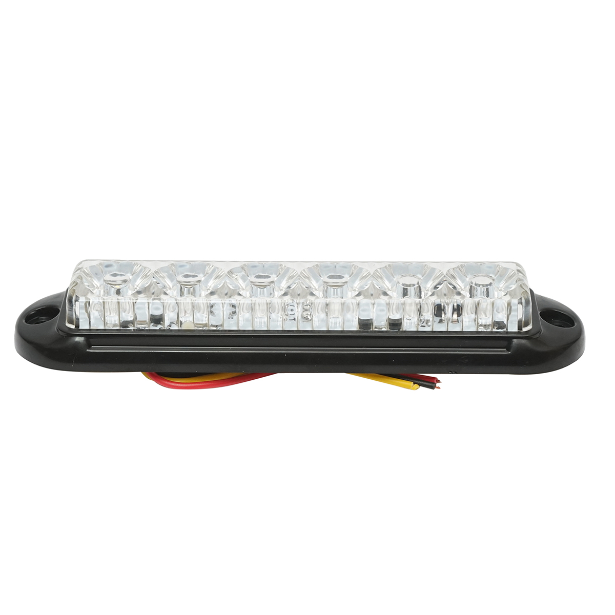 Lampa laterala gabarit slim alba LED 12-24V, galbena, Breckner Germany FR 1286 W, 160 x 36 x 25 mm, distanta intre gauri 140 mm