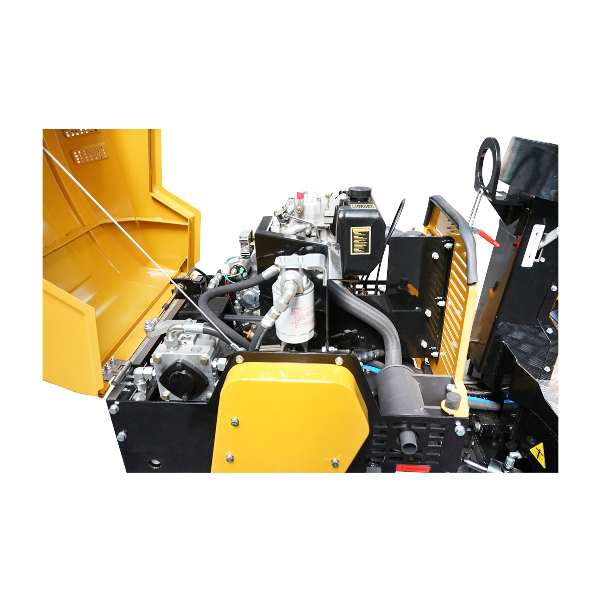 Cilindru compactor 1000kg cu tamburi 1x800mm, 1x740mm si motor diesel 9CP, pornire electrica