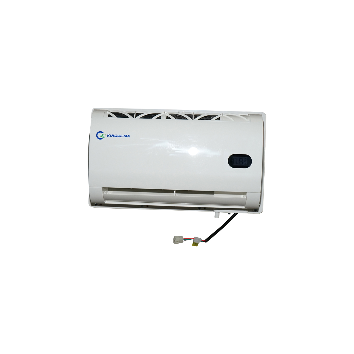 Clima stationara universala 24V 2600W / 8900 BTU cu telecomanda, ecran LED, R134A 600 gr, dimensiuni 670x500x210 mm, compatibila tractoare, buldoexcavatoare, macarale, microbuze, camioane