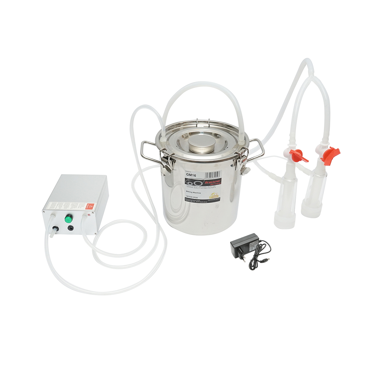 Aparat de muls cu 1 post si bidon de inox 5L pentru capre, oi