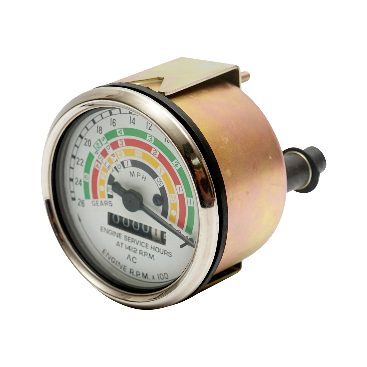 Indicator turatie turometru Ford cod OEM 957E17360A Breckner Germany, diametru 80 mm, latime 56 mm, 12 V, compatibil Ford Seria Classique Super Major, Seria Dexta, Super Dexta