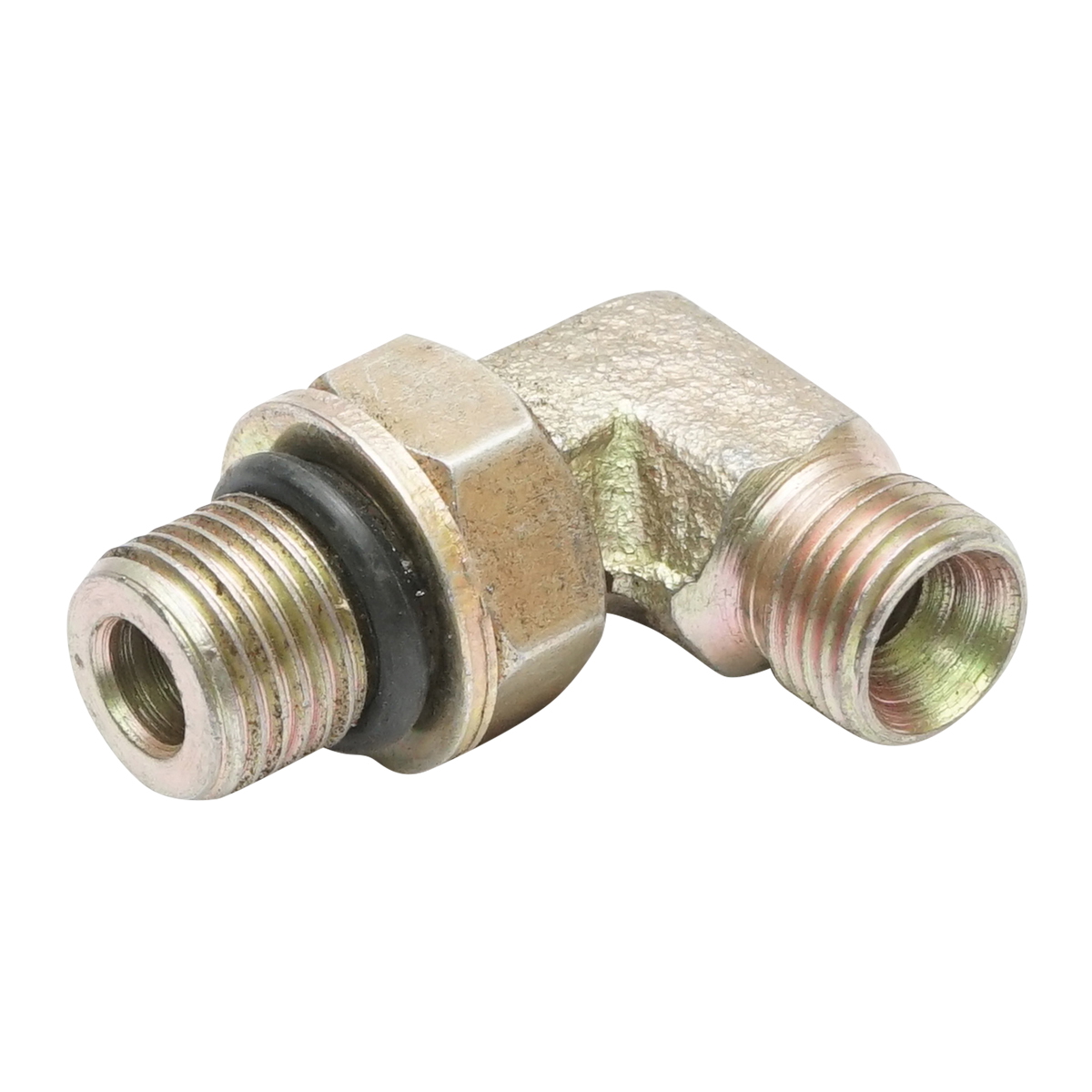 Adaptor hidraulic 90 grade pentru JCB, Filet 14 x 12 mm (9/16 UNF x 1/4), cod OEM 816/90618, 816/13383, 332/R7492, 332/R5971, 816/90199 Breckner Germany