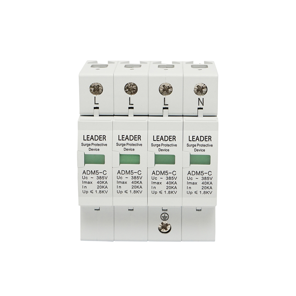 Descarcator la supratensiune cu semnalizare pentru sisteme fotovoltaice LA-SPD-4P-40kA-385V Leader