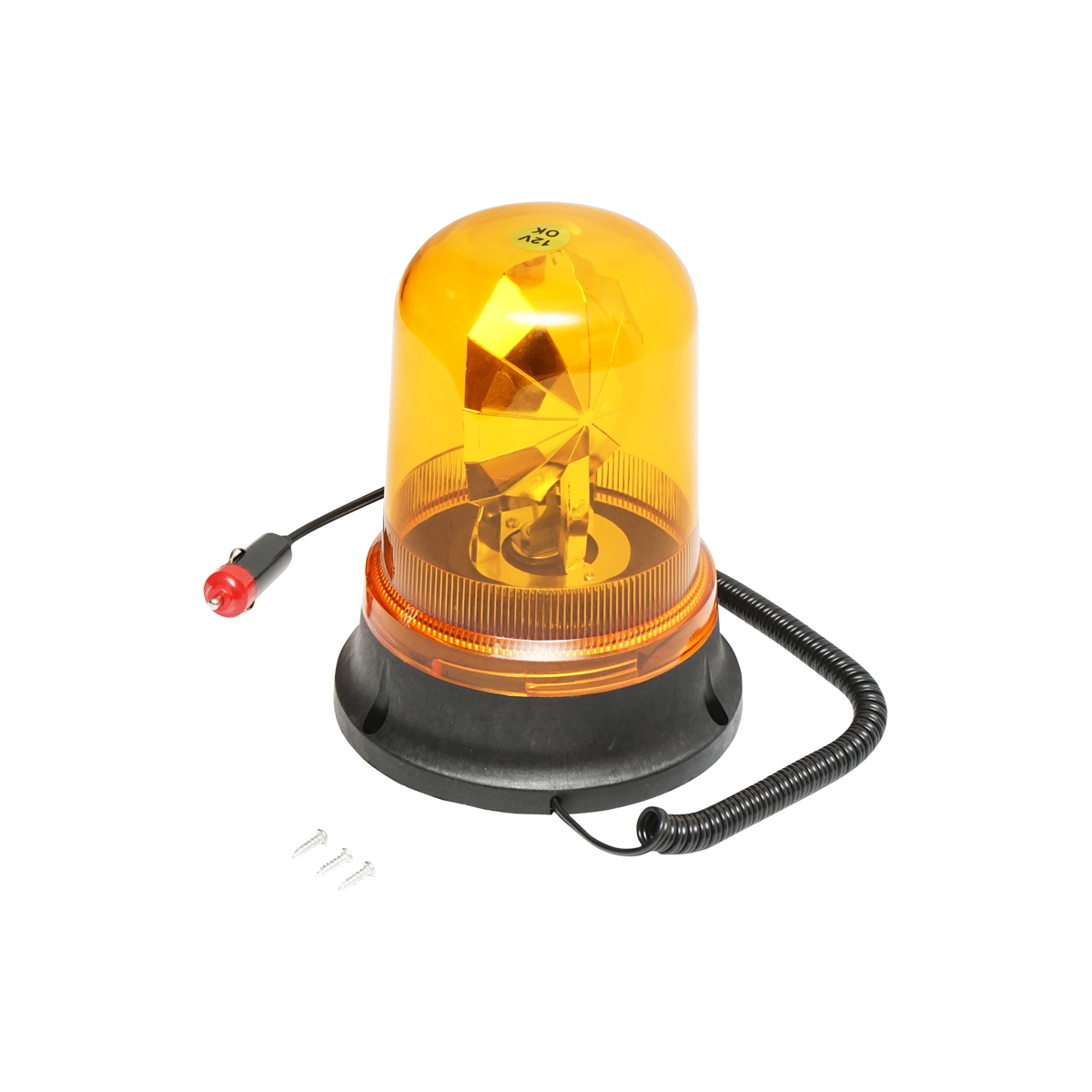 Girofar 12 V cu bec halogen H1, diametru 155 mm, inaltime 20 mm, prindere magnetica sau suruburi