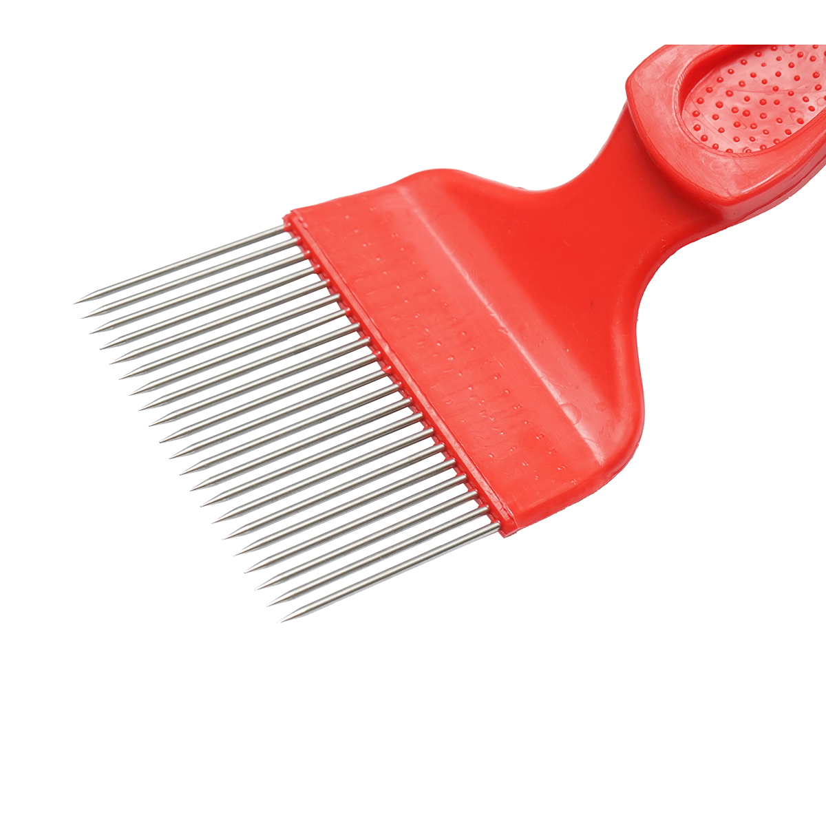 Furculita apicola pentru descapacit, dinti indoiti din inox, maner plastic, 210mm