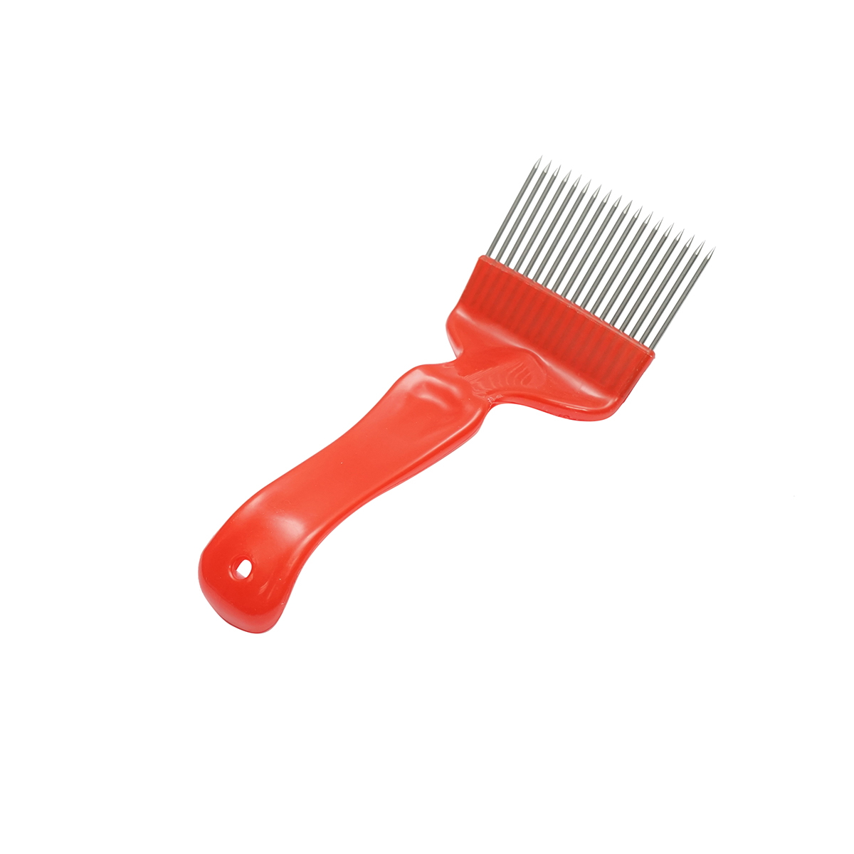 Furculita apicola pentru descapacit, dinti drepti din inox, maner plastic, 210mm