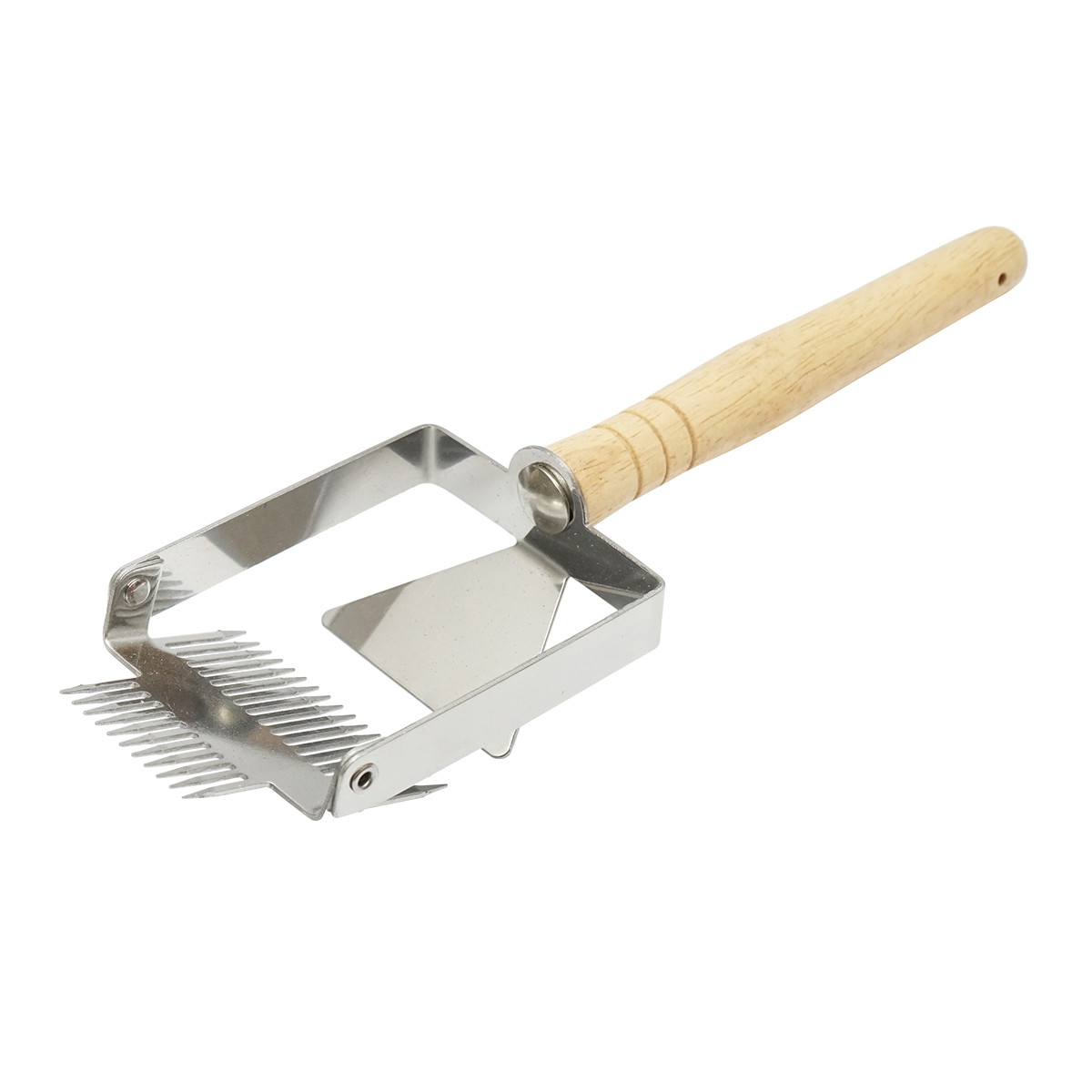 Furculita descapacit/decapsulare miere din inox cu maner din lemn