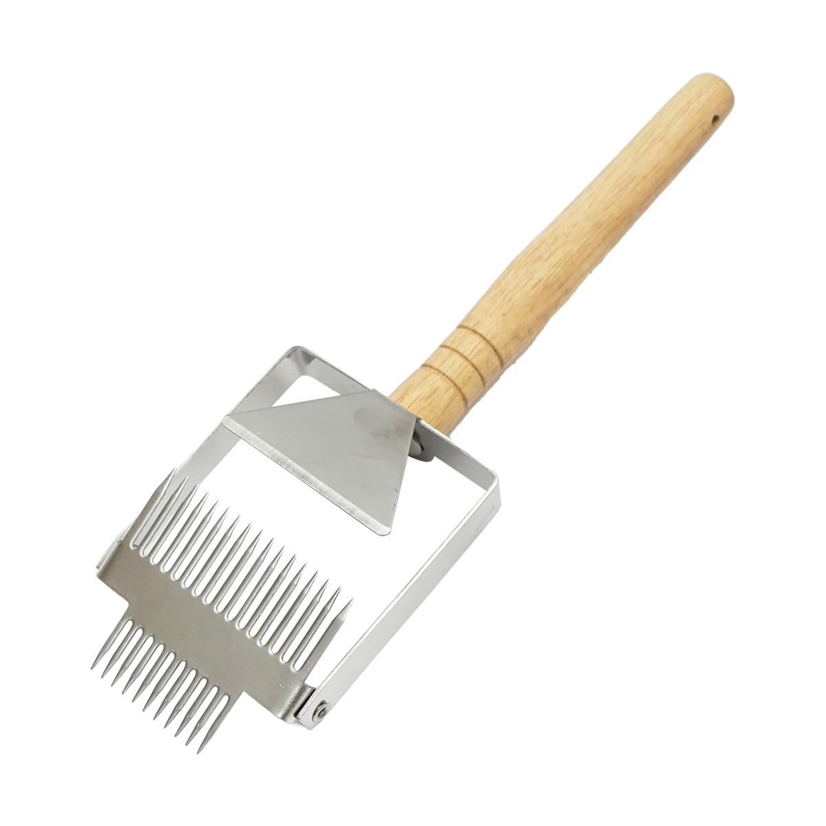 Furculita descapacit/decapsulare miere din inox cu maner din lemn