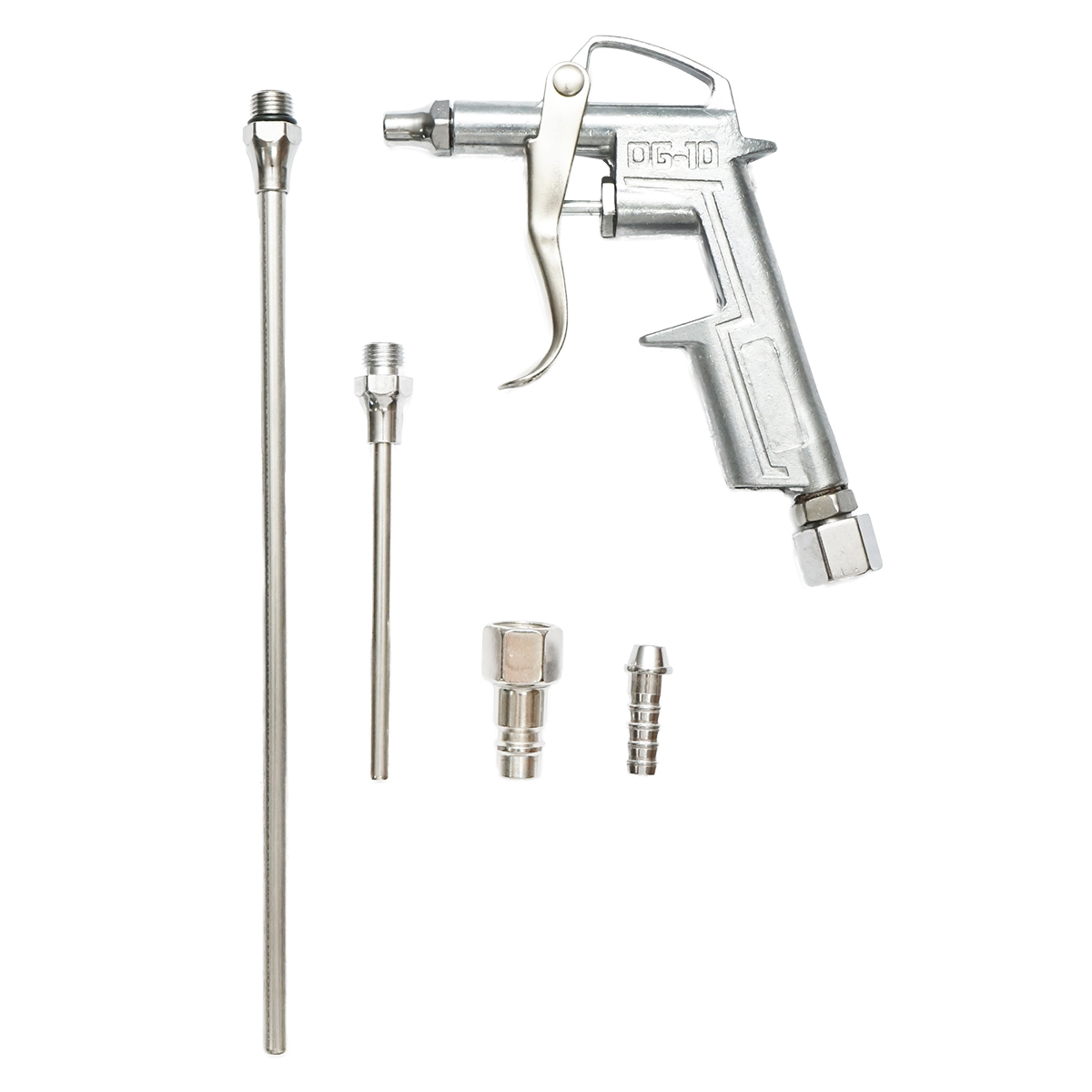 Pistol suflat aer comprimat cu cupla rapida, consum 200 l/h, duze 18 mm (scurta) / 100 mm (medie) / 200 mm (lunga)