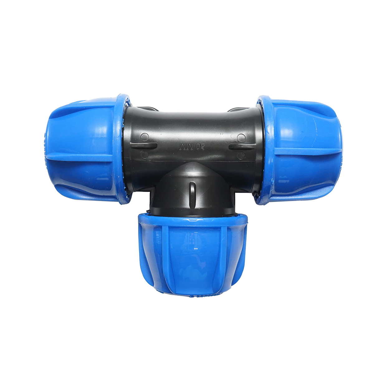 Teu egal compresiune D50 x 50 x 50 mm PN16, PP-B, rezistent UV, pentru sisteme de irigatii