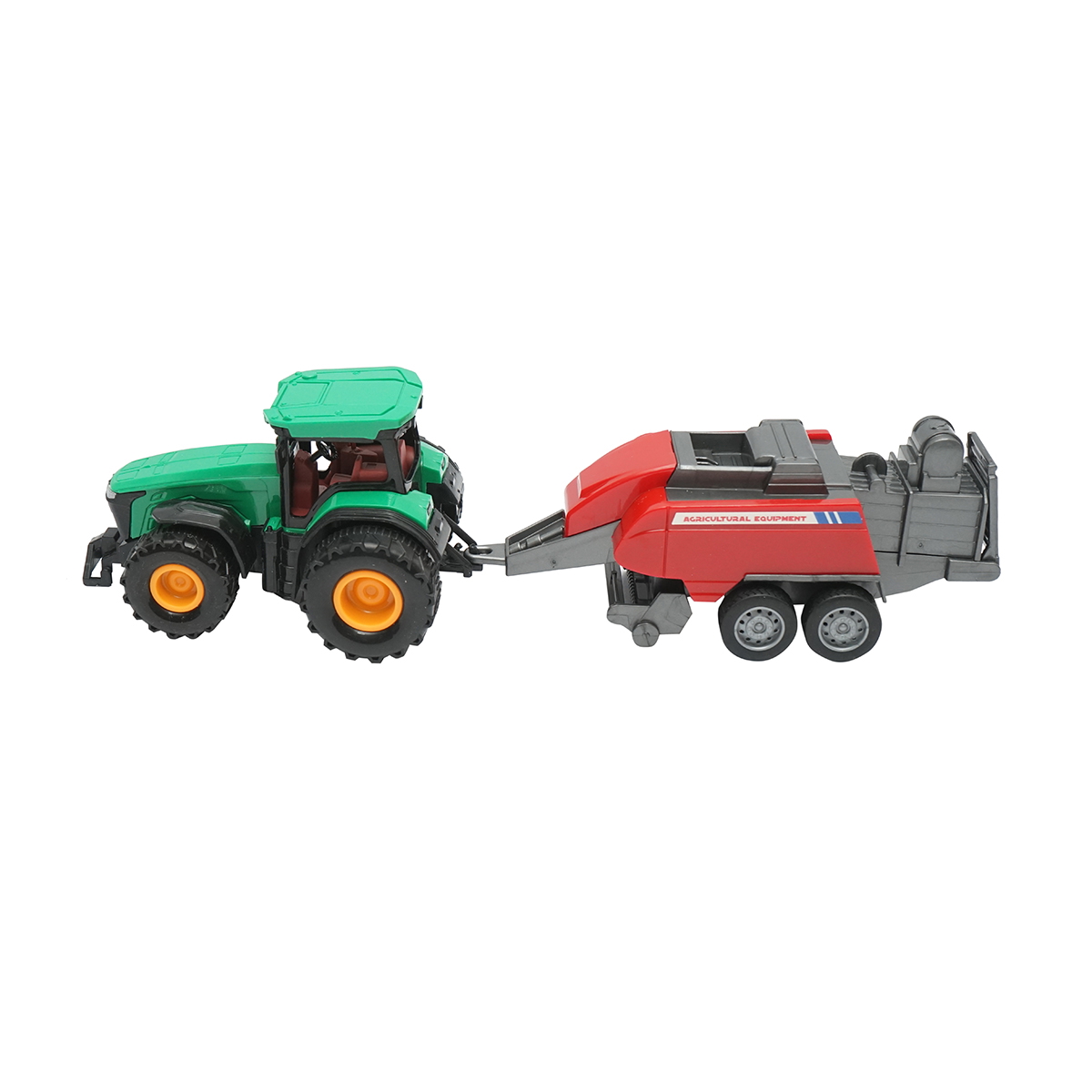 Tractor verde cu remorca, 304x85x83mm jucarie copii +3 ani