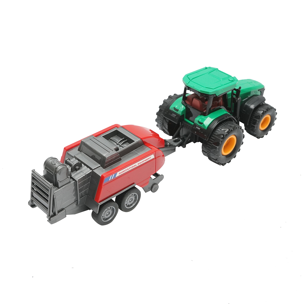 Tractor verde cu remorca, 304x85x83 mm, jucarie pentru copii 3+ ani