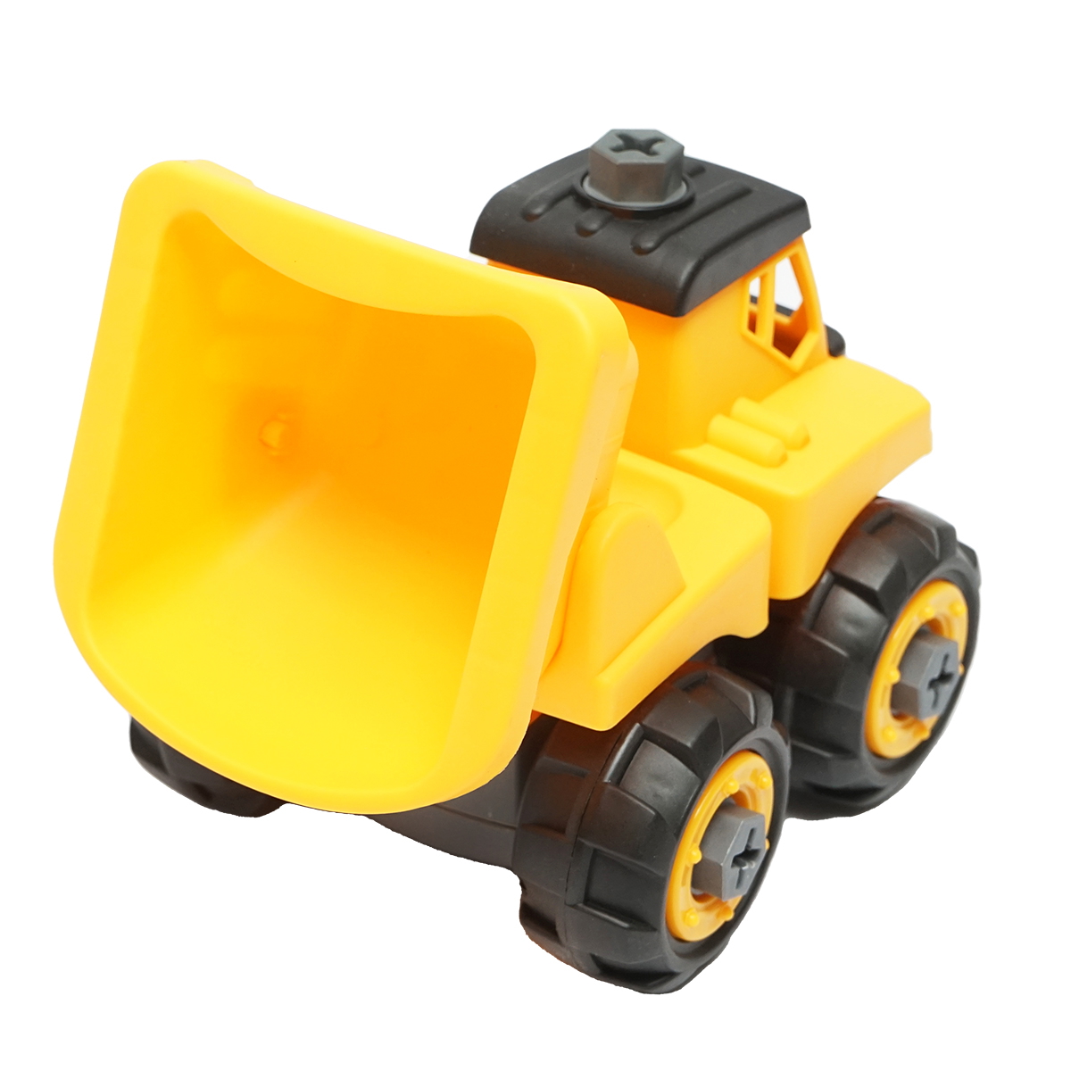 Jucarie camion galben tip Montessori pentru copii 3+ ani